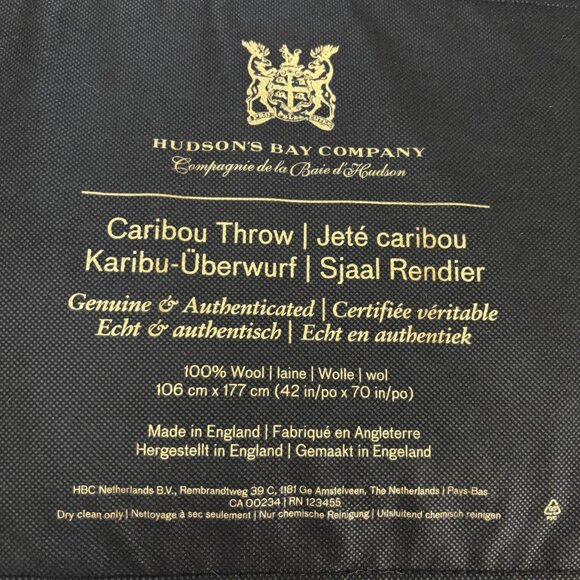 Hudson's Bay Company 100% Wool Caribou Throw, Made in England - Picture 2 of 11